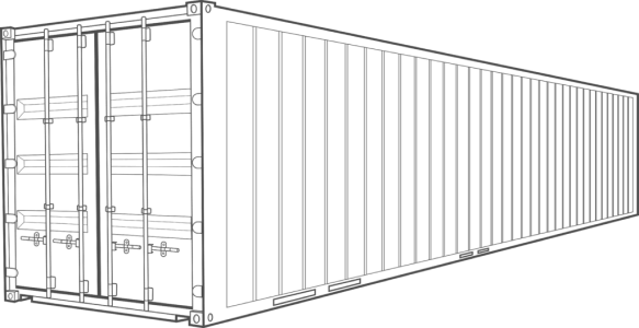 40 футов high cube <br />
(контейнер увеличенной вместимости)